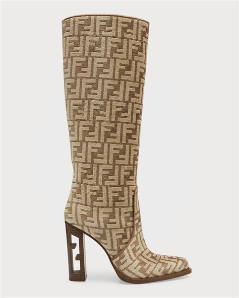 fendi thigh high|fendi vitello jacquard knee boots.